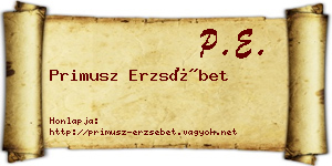 Primusz Erzsébet névjegykártya