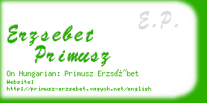 erzsebet primusz business card